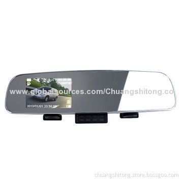 4.3-inch Screen Car Mirror Camera with 170 Degrees Wide Angle, Supports G-sensor, Reverse Function